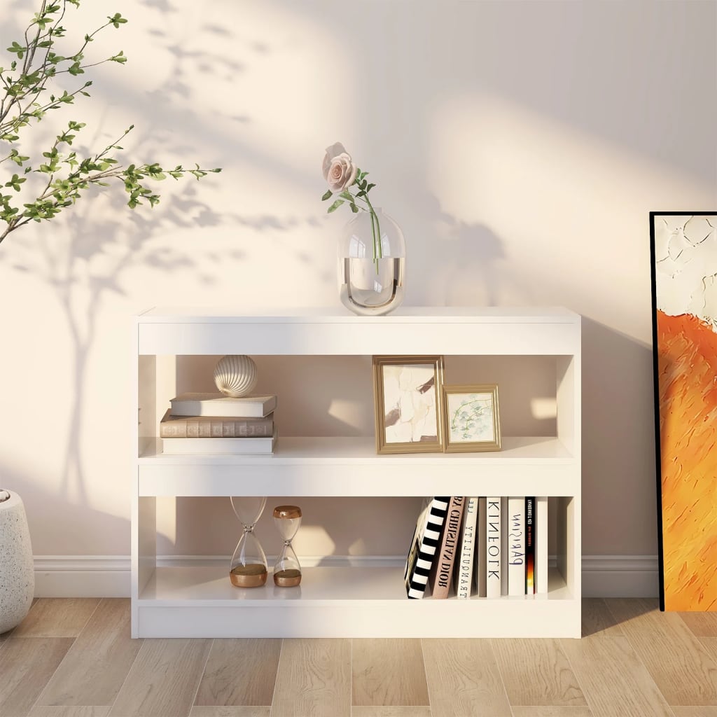 vidaXL Book Cabinet/Room Divider High Gloss White 100x30x72 cm