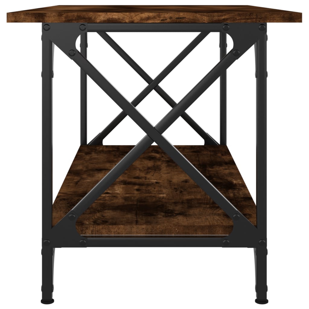 vidaXL Coffee Table Smoked Oak 80x45x45 cm Engineered Wood and Iron