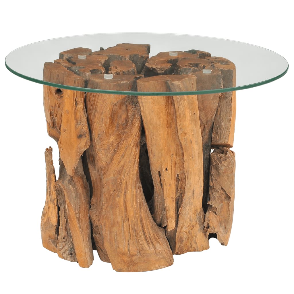 vidaXL Coffee Table Solid Teak Driftwood 60 cm