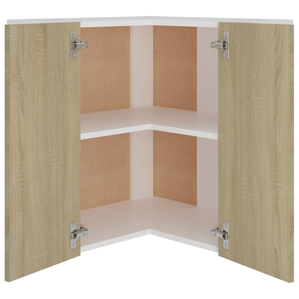 vidaXL Hanging Corner Cabinet Sonoma Oak 57x57x60 cm Engineered Wood