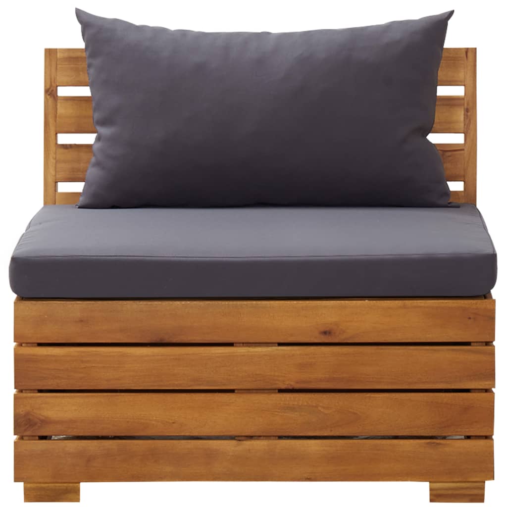 vidaXL 8 Piece Garden Lounge Set with Cushions Acacia Wood Dark Grey