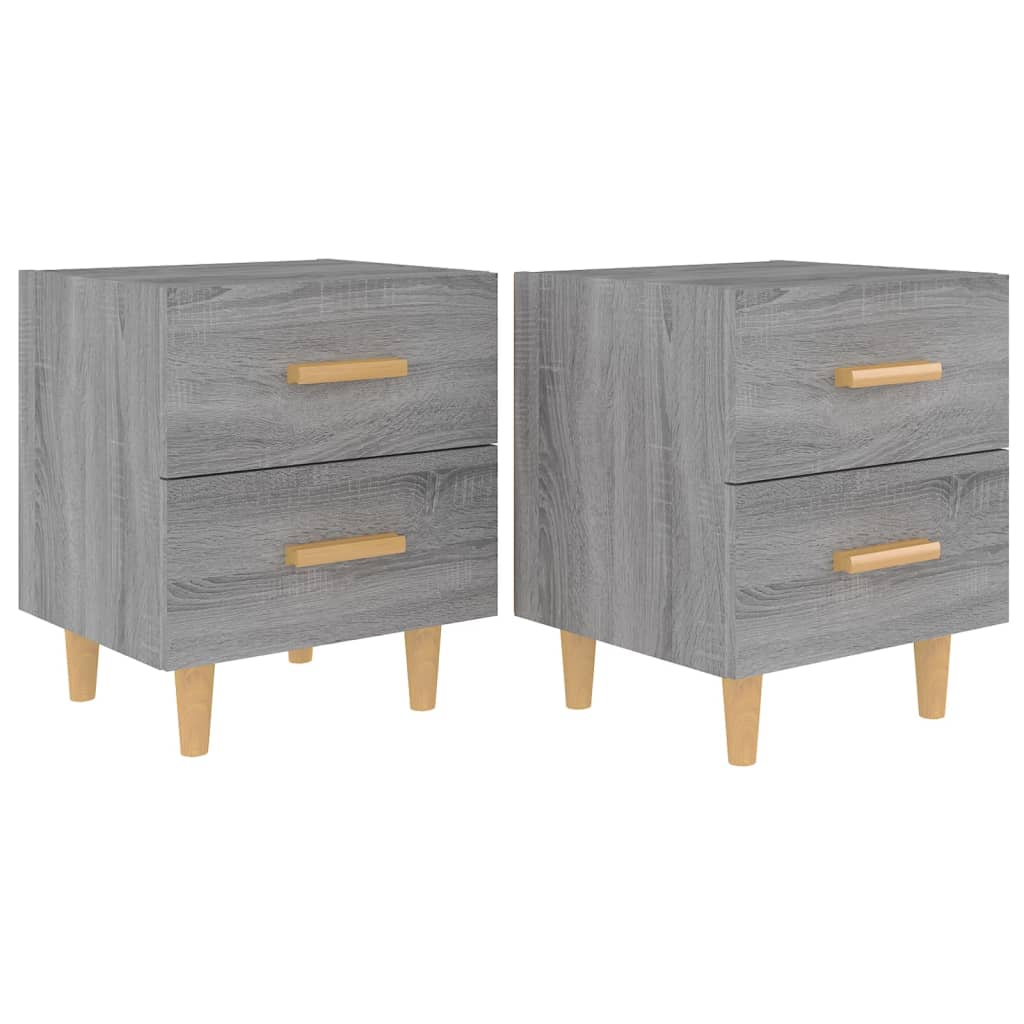 vidaXL Bed Cabinets 2 pcs Grey Sonoma 40x35x47.5 cm