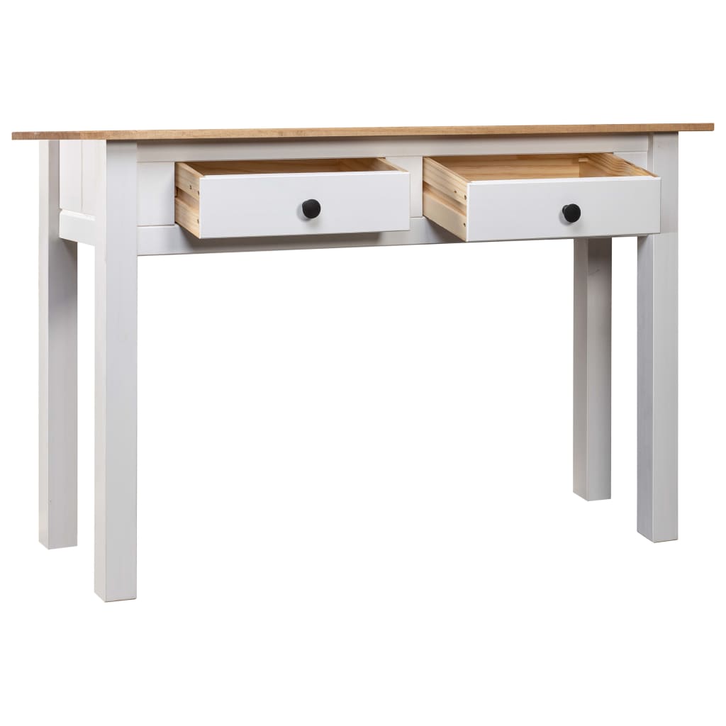 vidaXL Console Table White 110x40x72 cm Solid Pine Wood Panama Range