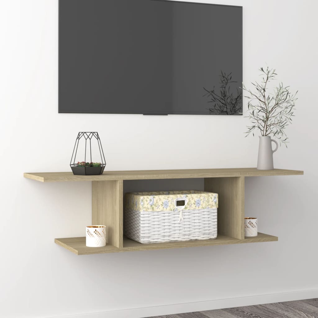 vidaXL Wall Mounted TV Cabinet Sonoma Oak 103x30x26.5 cm