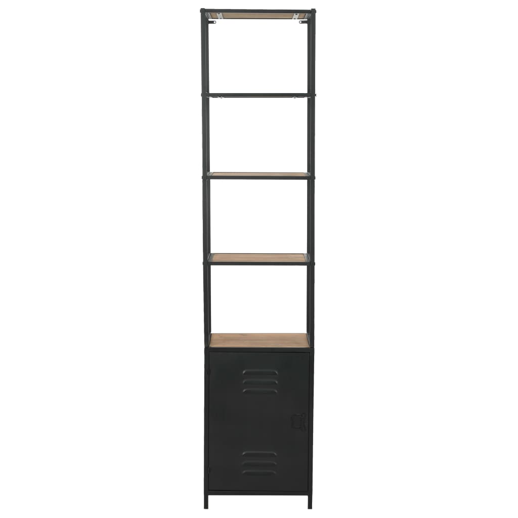 vidaXL Bookcase Solid Firwood and Steel 40.5x32.5x180 cm