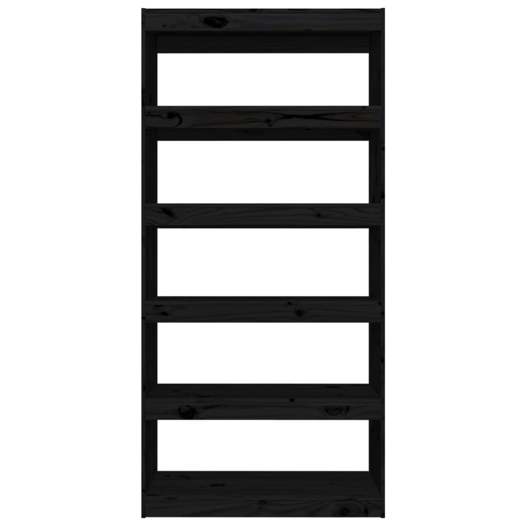 vidaXL Book Cabinet/Room Divider Black 80x30x167.4 cm Solid Wood Pine
