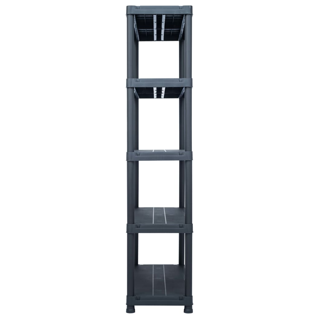 vidaXL Storage Shelf Racks 2 pcs Black 500 kg 100x40x180 cm Plastic