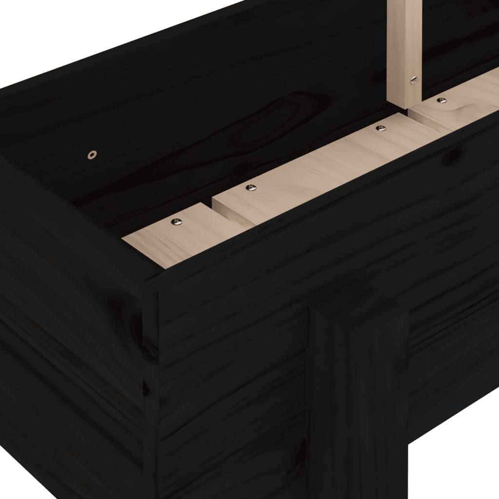 vidaXL Garden Raised Bed Black 160x30x38 cm Solid Wood Pine