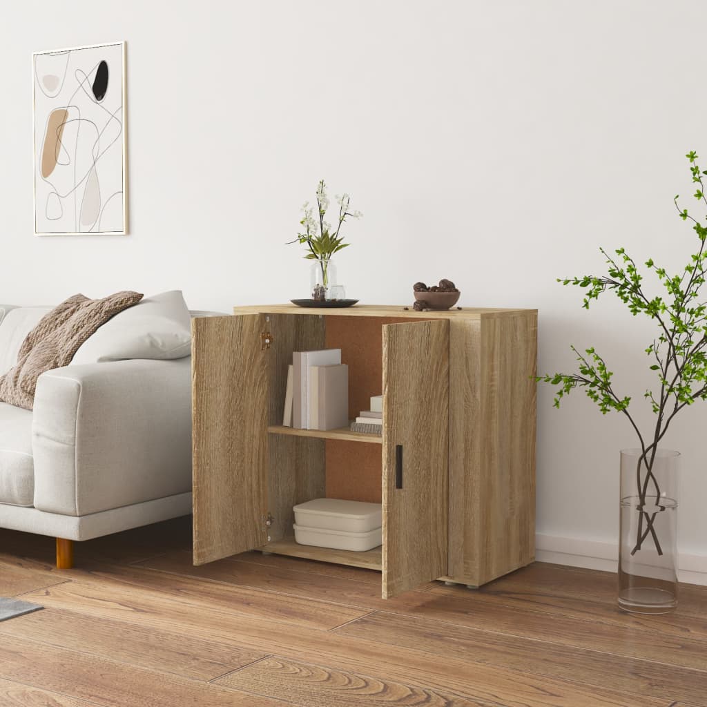 vidaXL Sideboard Sonoma Oak 80x33x70 cm Engineered Wood