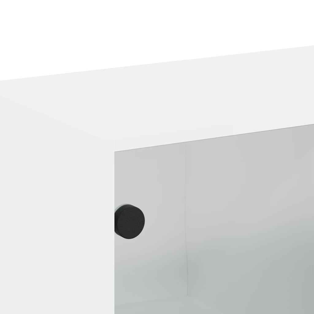 vidaXL Wall Cabinet with Glass Doors White 68x37x68.5 cm
