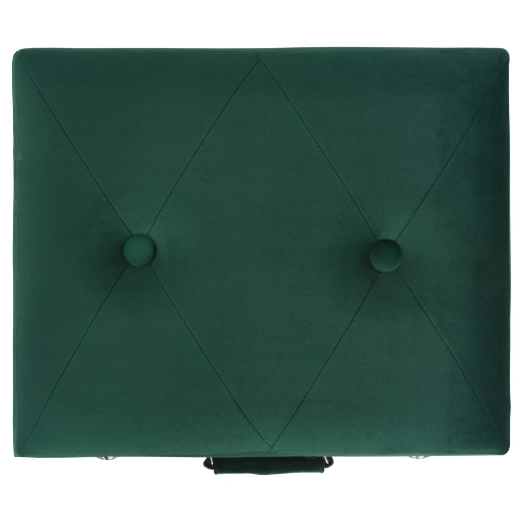 vidaXL Storage Stool 40 cm Green Velvet