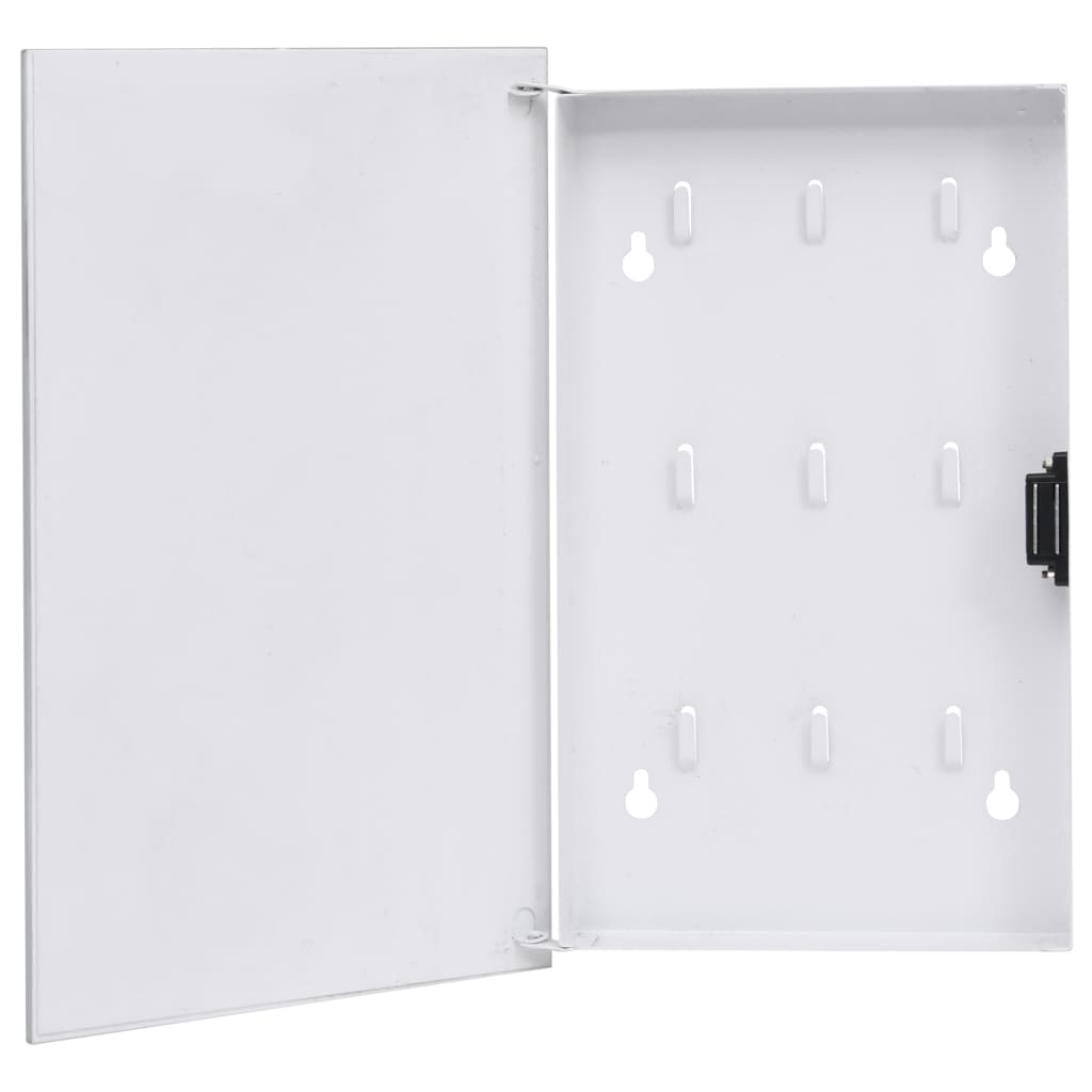 vidaXL Key Box with Magnetic Board White 30x20x5.5 cm
