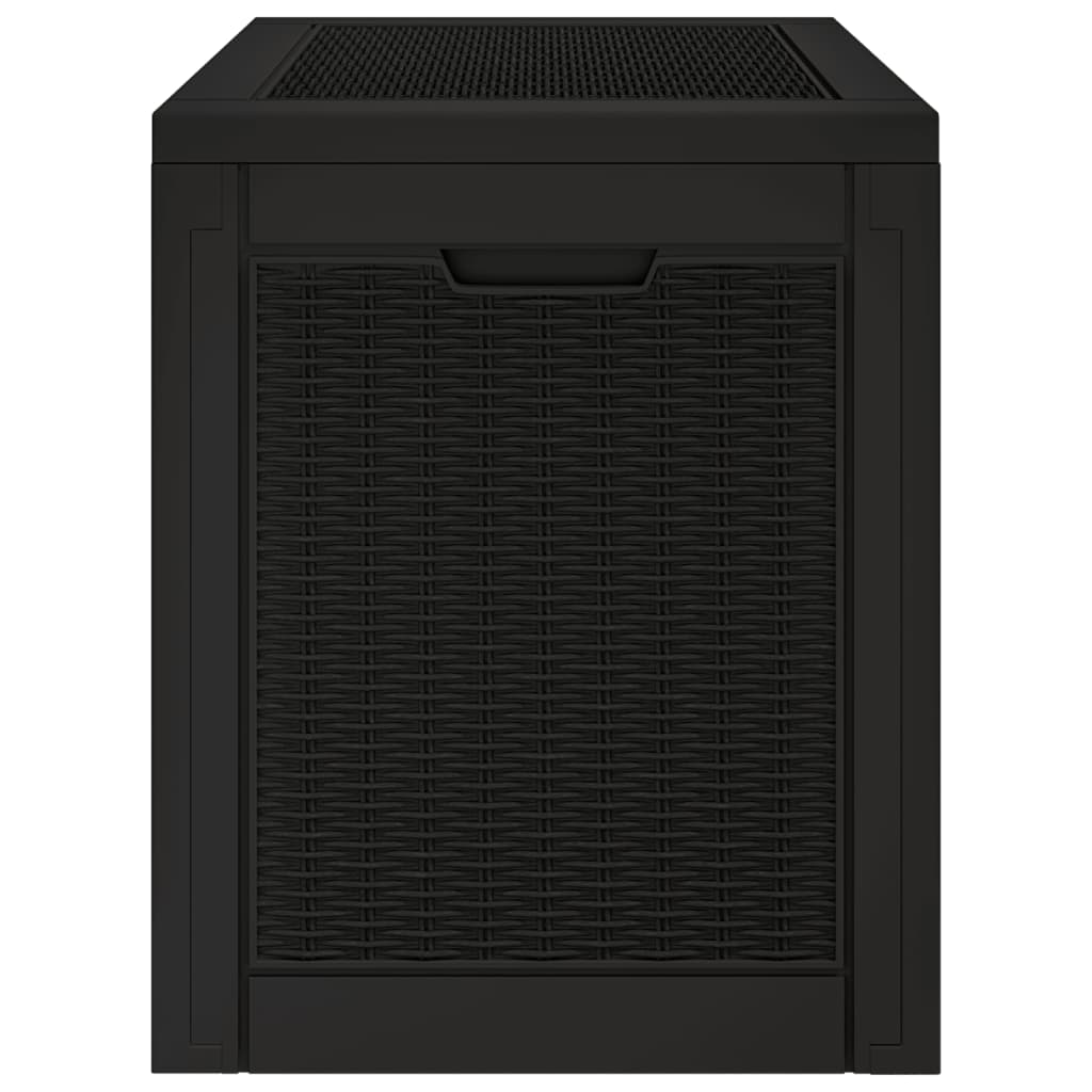vidaXL Garden Storage Box Black 55.5x43x53 cm Polypropylene