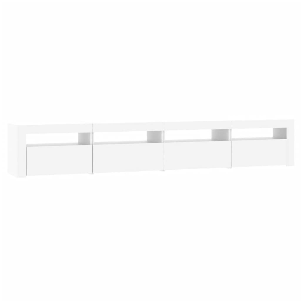 vidaXL TV Cabinet with LED Lights White 240x35x40 cm