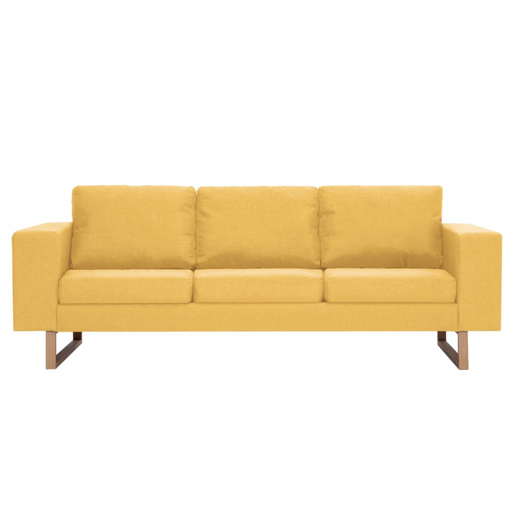 vidaXL 3-Seater Sofa Fabric Yellow