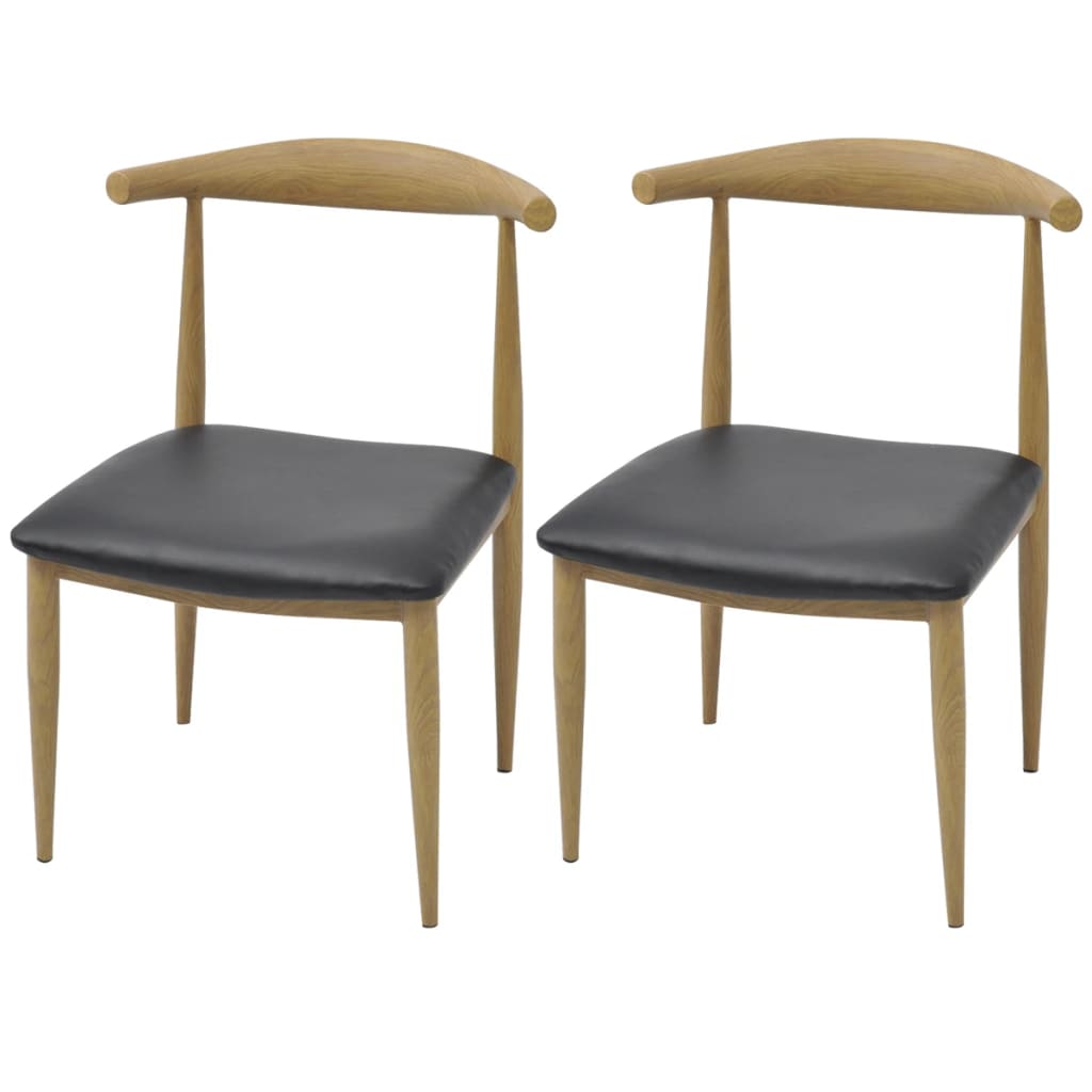 vidaXL Dining Chairs 2 pcs Black