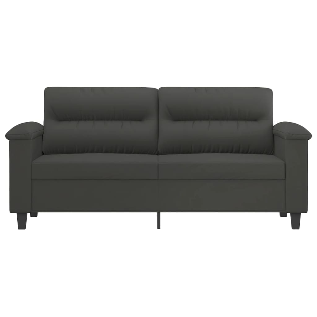 vidaXL 2-Seater Sofa Dark Grey 140 cm Microfibre Fabric