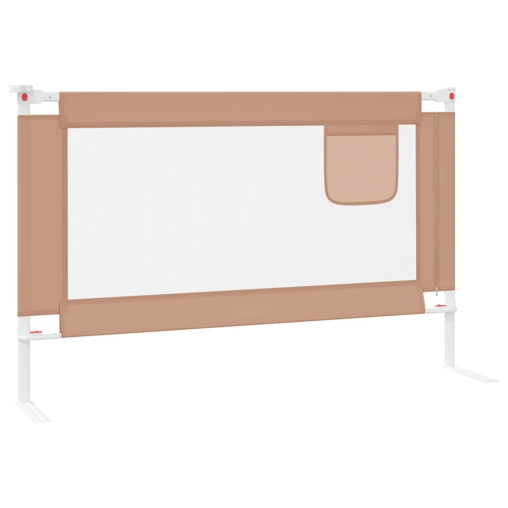 vidaXL Toddler Safety Bed Rail Taupe 120x25 cm Fabric