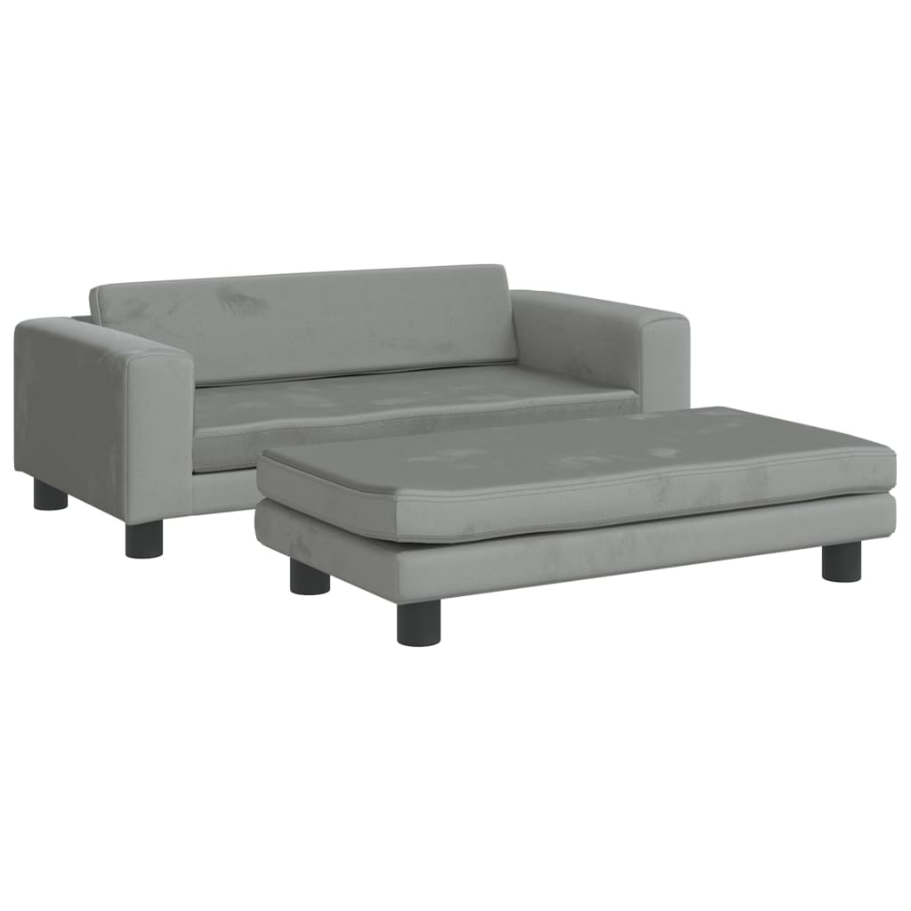 vidaXL Dog Bed with Extension Light Grey 100x50x30 cm Velvet