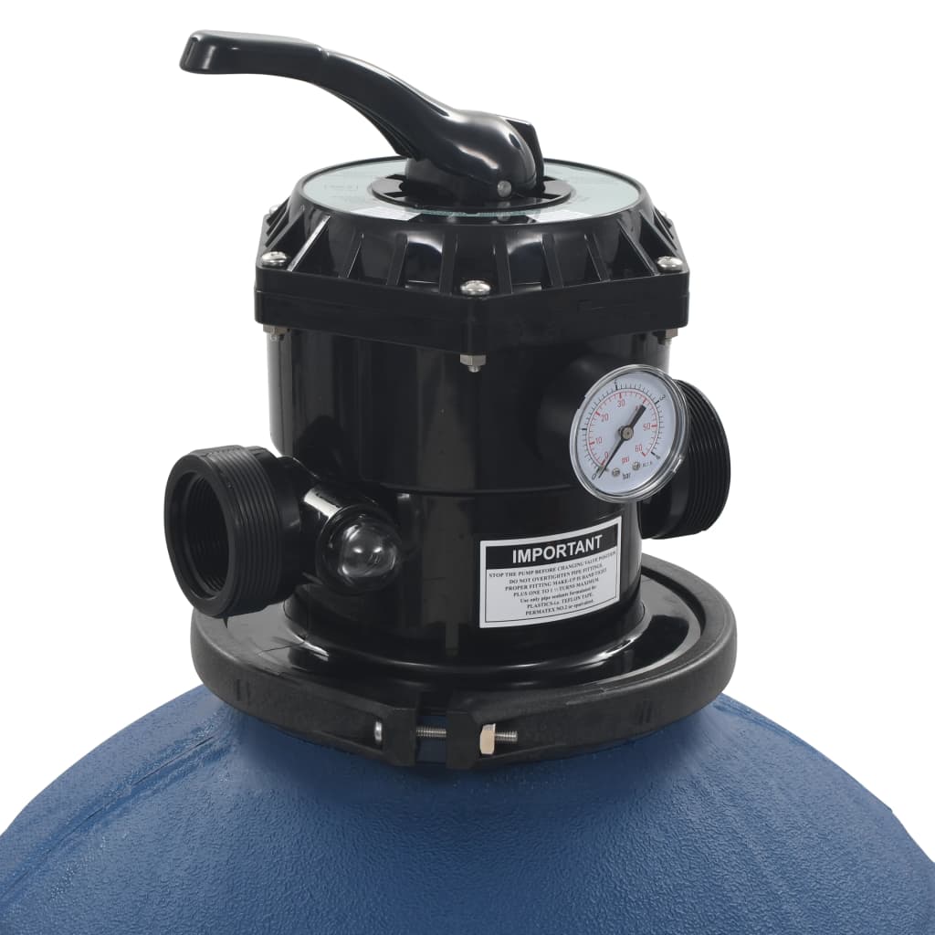 vidaXL Pool Sand Filter with 6 Position Valve Blue 560 mm