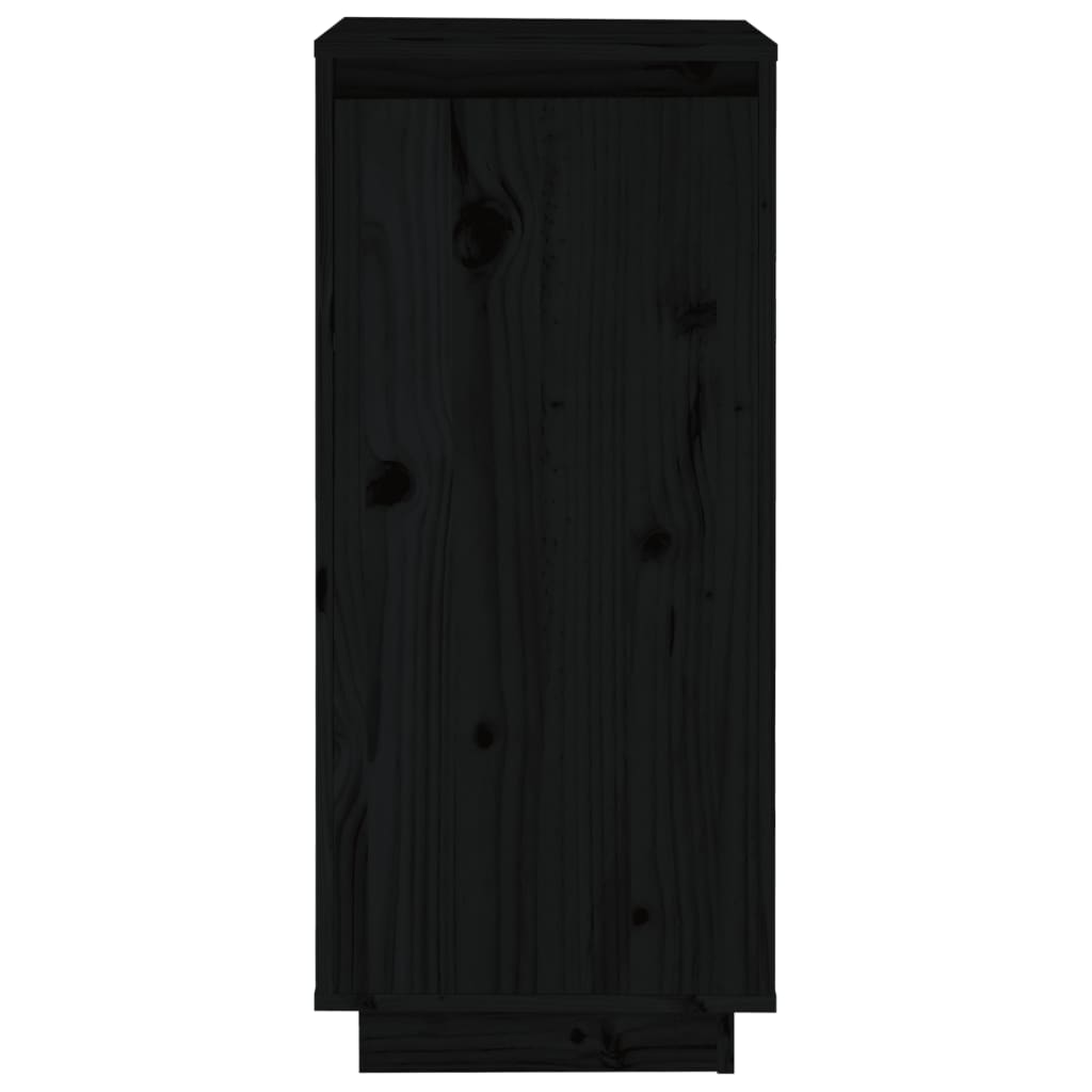 vidaXL Shoe Cabinet Black 35x35x80 cm Solid Wood Pine