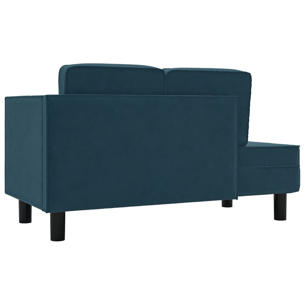 vidaXL Chaise Lounge with Cushions and Bolster Blue Velvet