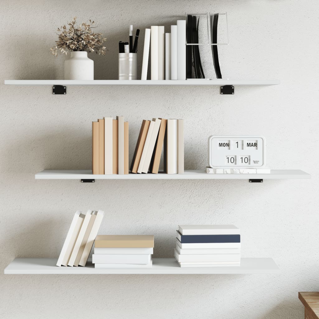vidaXL Bookshelf Boards 4 pcs White 80x30x1.5 cm Engineered Wood