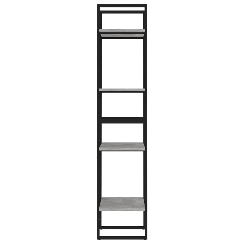 vidaXL 4-Tier Book Cabinet Concrete Grey 40x30x140 cm Engineered Wood