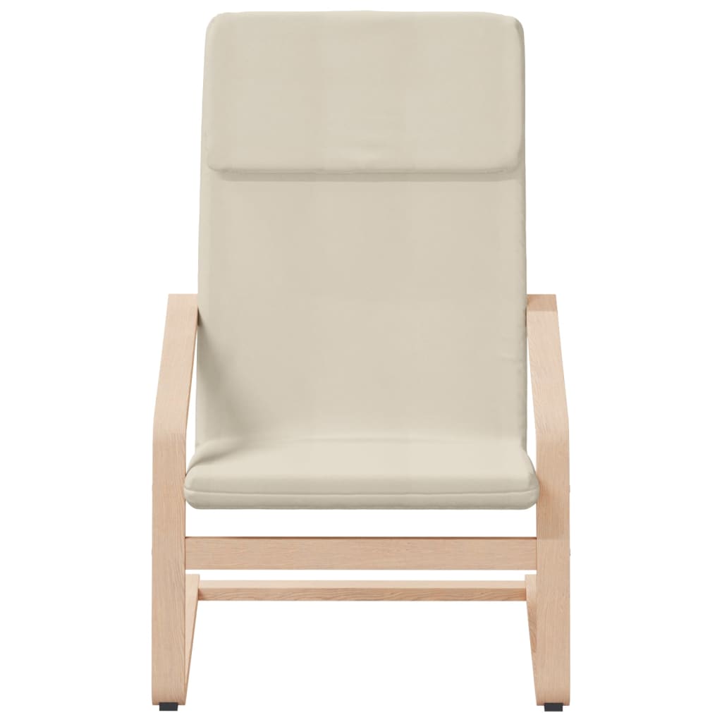 vidaXL Relaxing Chair with Footstool Cream Fabric