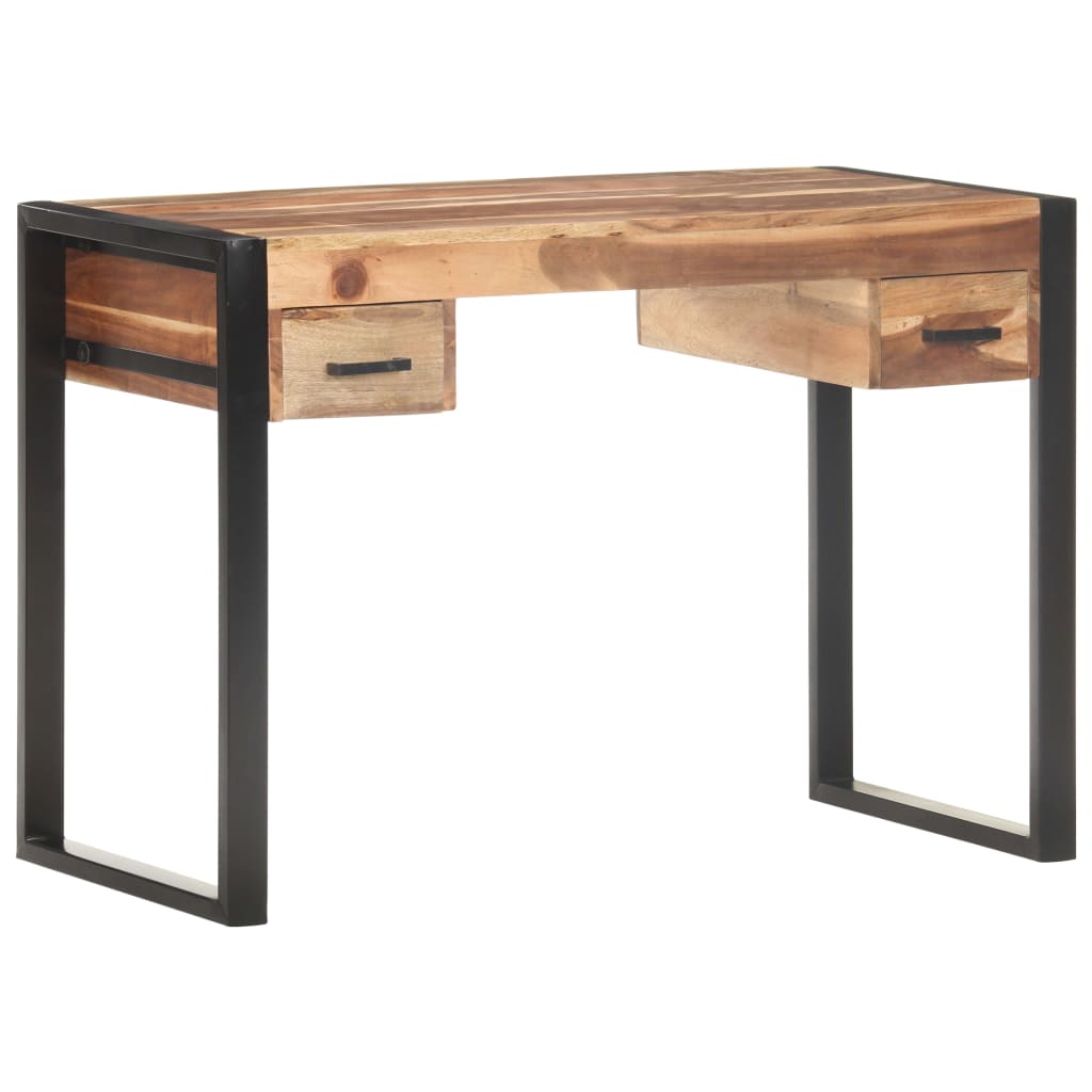 vidaXL Desk 110x50x76 cm Solid Wood with Sheesham Finish