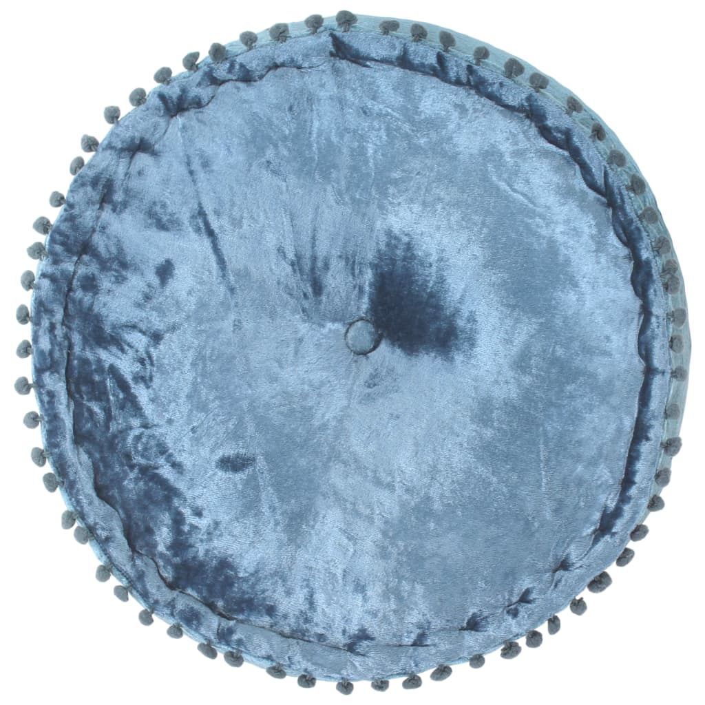 vidaXL Round Pouffe Velvet 40x20 cm Blue