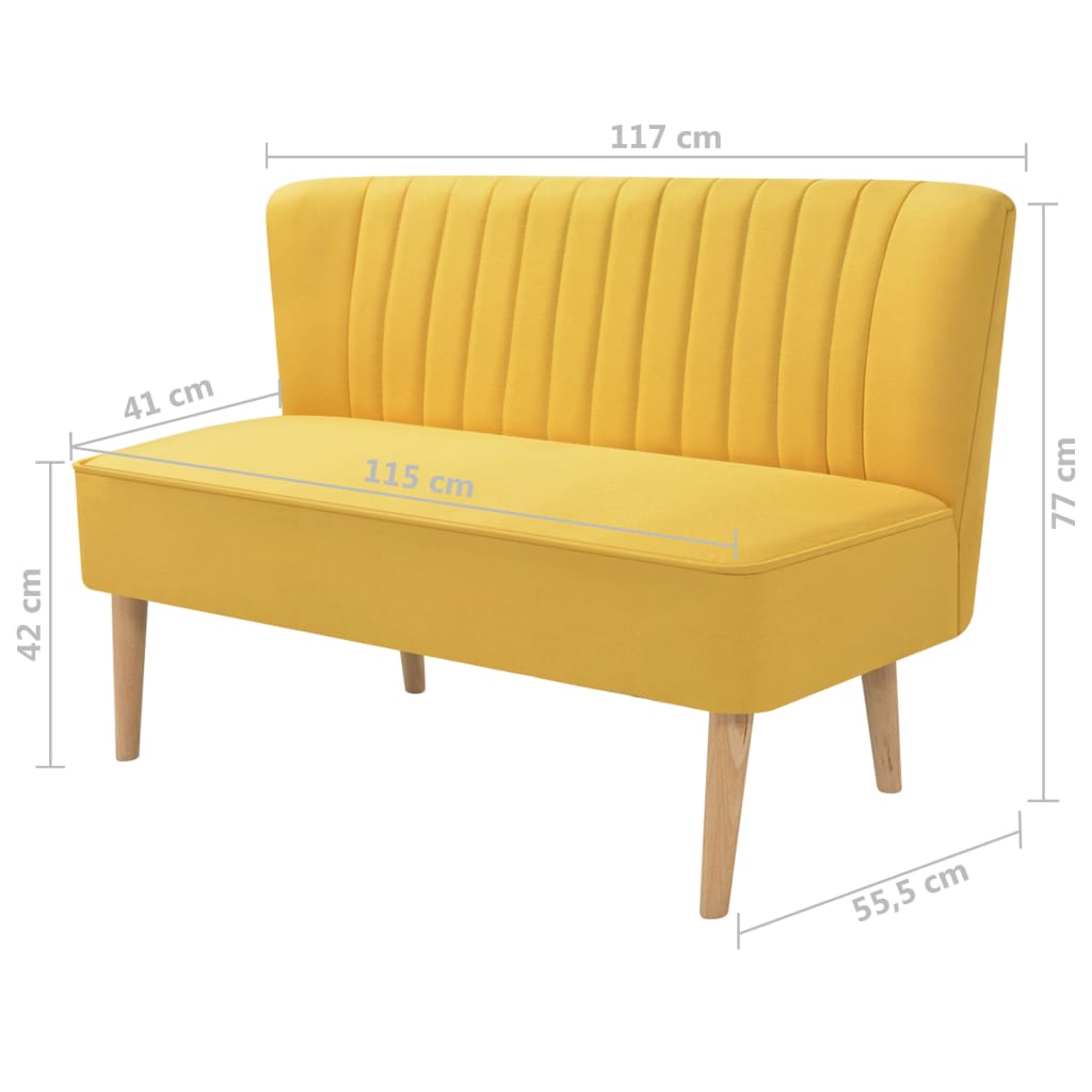vidaXL Sofa Fabric 117x55.5x77 cm Yellow