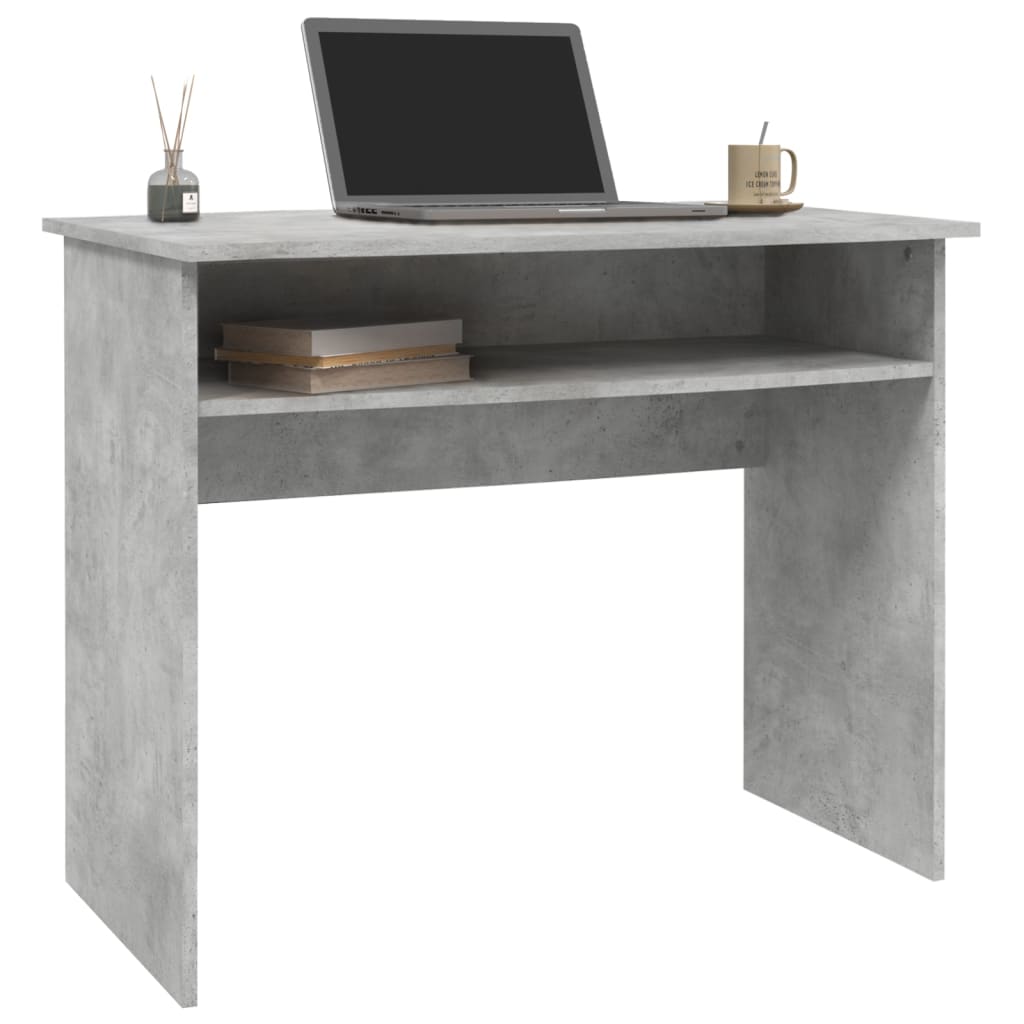 vidaXL Desk Concrete Grey 90x50x74 cm Chipboard