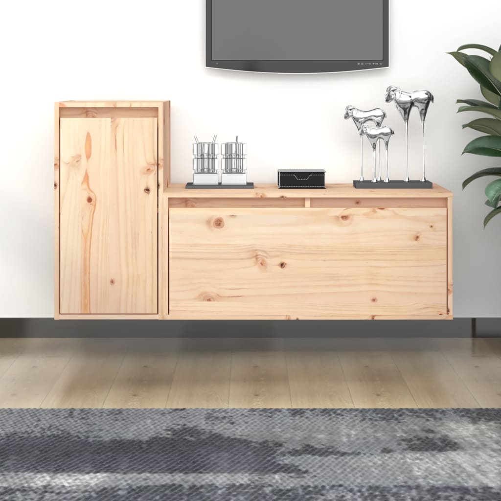 vidaXL TV Cabinets 2 pcs Solid Wood Pine