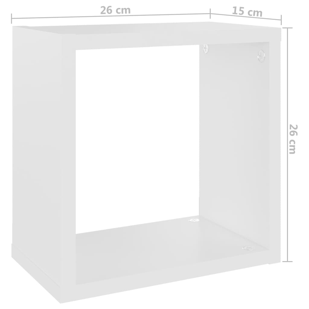 vidaXL Wall Cube Shelves 2 pcs White and Sonoma Oak 26x15x26 cm