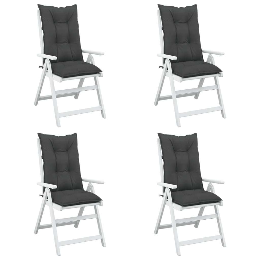 vidaXL Garden Highback Chair Cushions 4 pcs Anthracite 120x50x7 cm Fabric