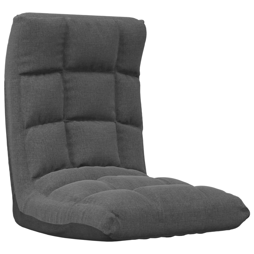vidaXL Folding Floor Chair Dark Grey Fabric