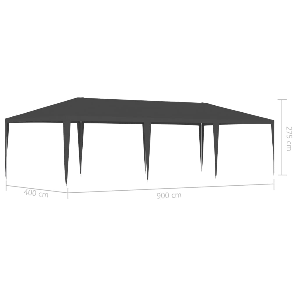 vidaXL Professional Party Tent 4x9 m Anthracite 90 g/m²