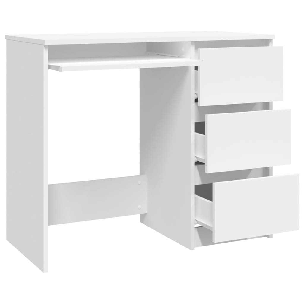 vidaXL Desk White 90x45x76 cm Chipboard