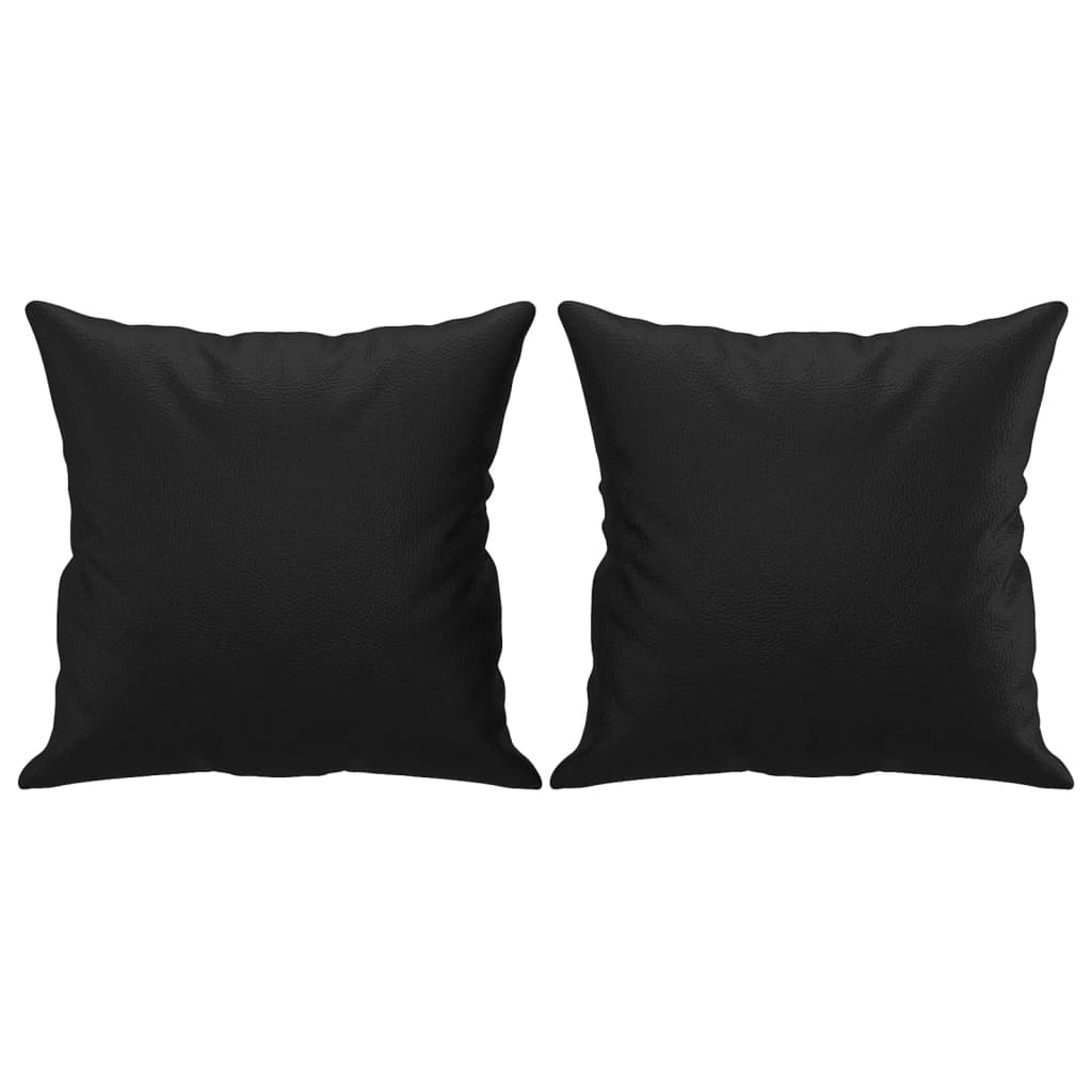 vidaXL Throw Pillows 2 pcs Black 40x40 cm Faux Leather