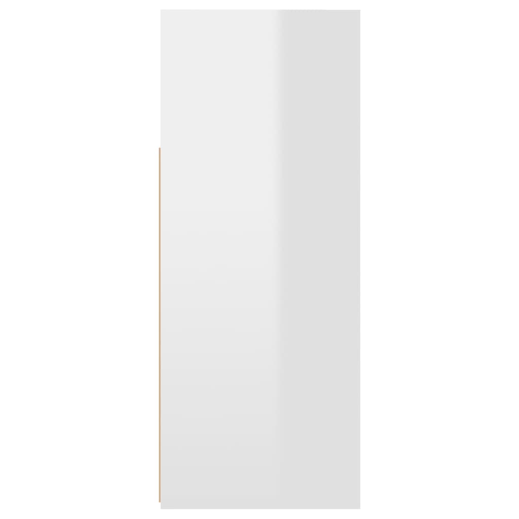 vidaXL Sideboard with LED Lights High Gloss White 115.5x30x75 cm