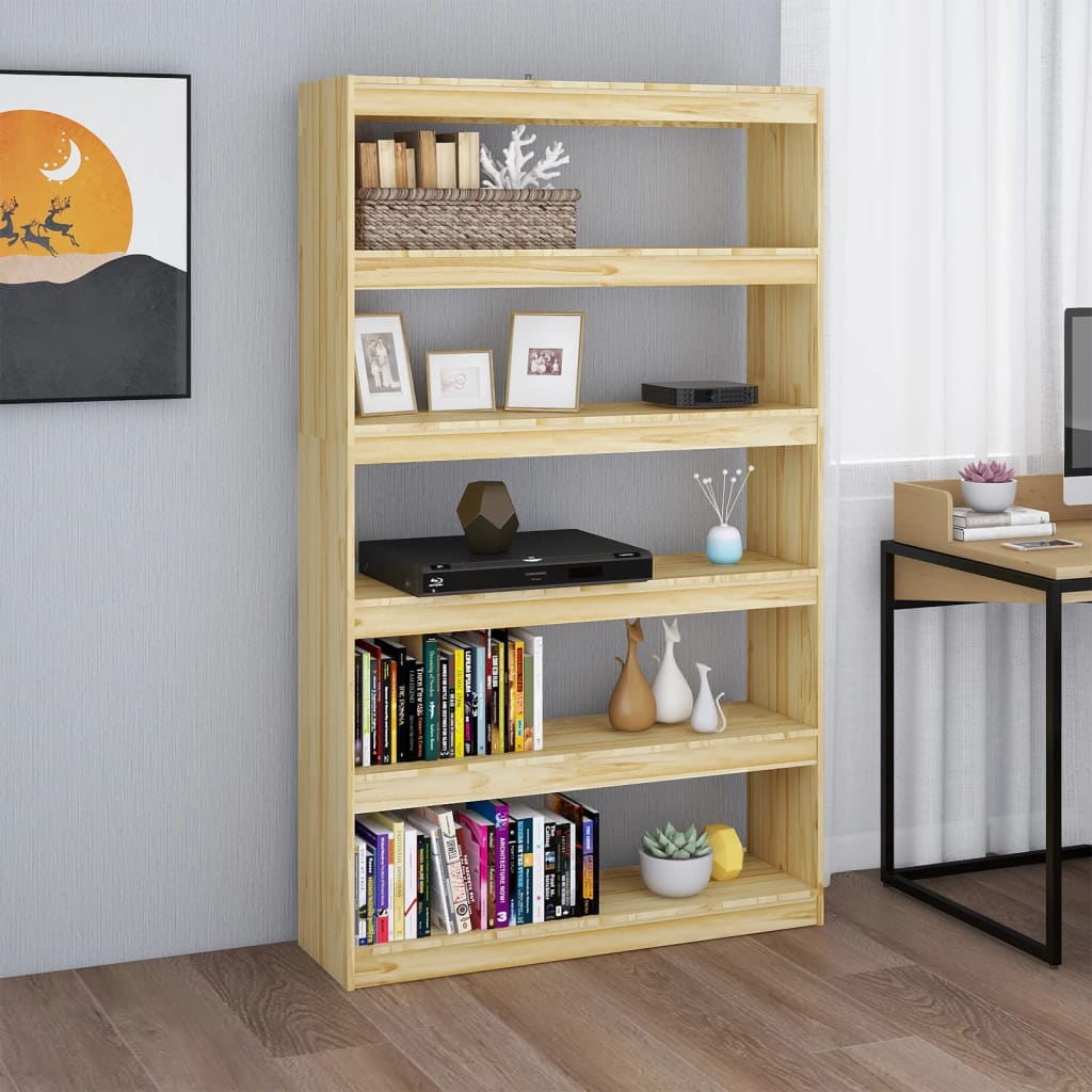 vidaXL Book Cabinet/Room Divider 100x30x167.5 cm Solid Pinewood