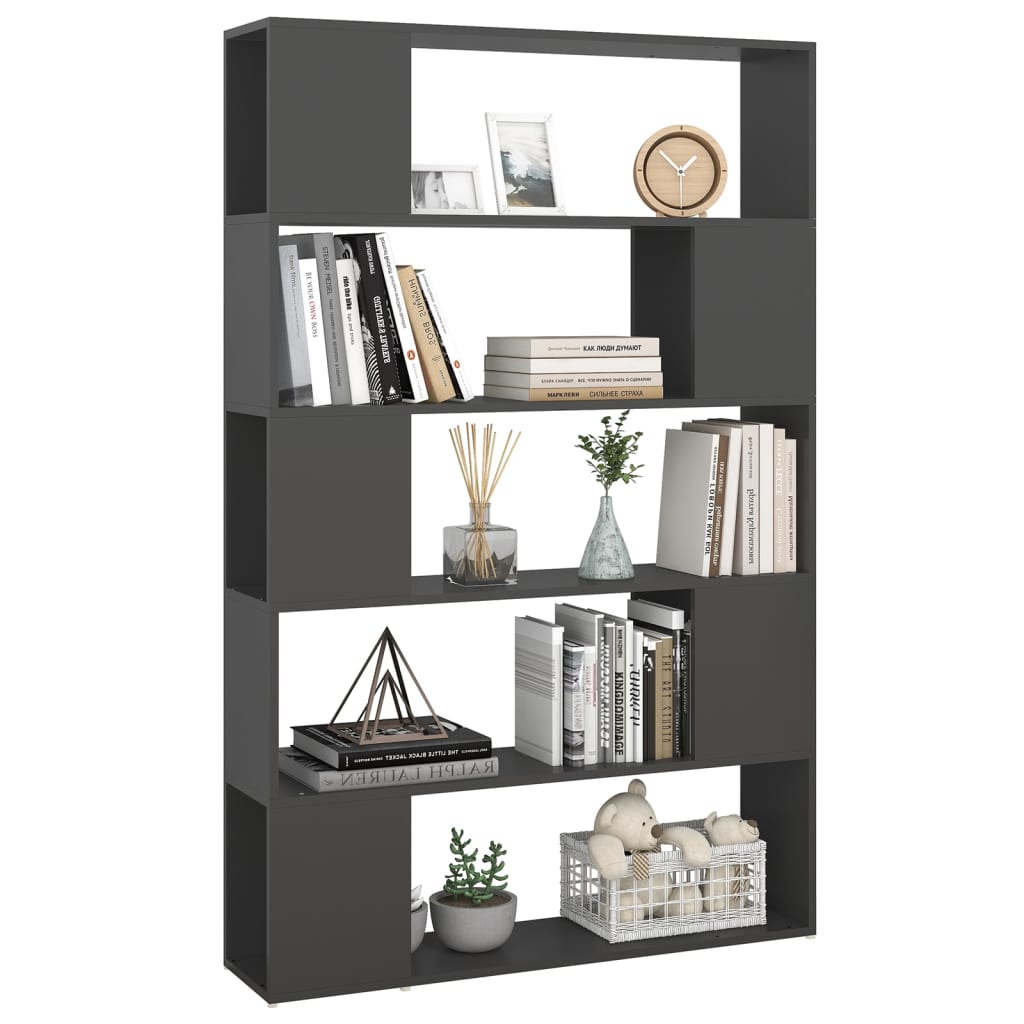 vidaXL Book Cabinet Room Divider Grey 100x24x155 cm Engineered Wood