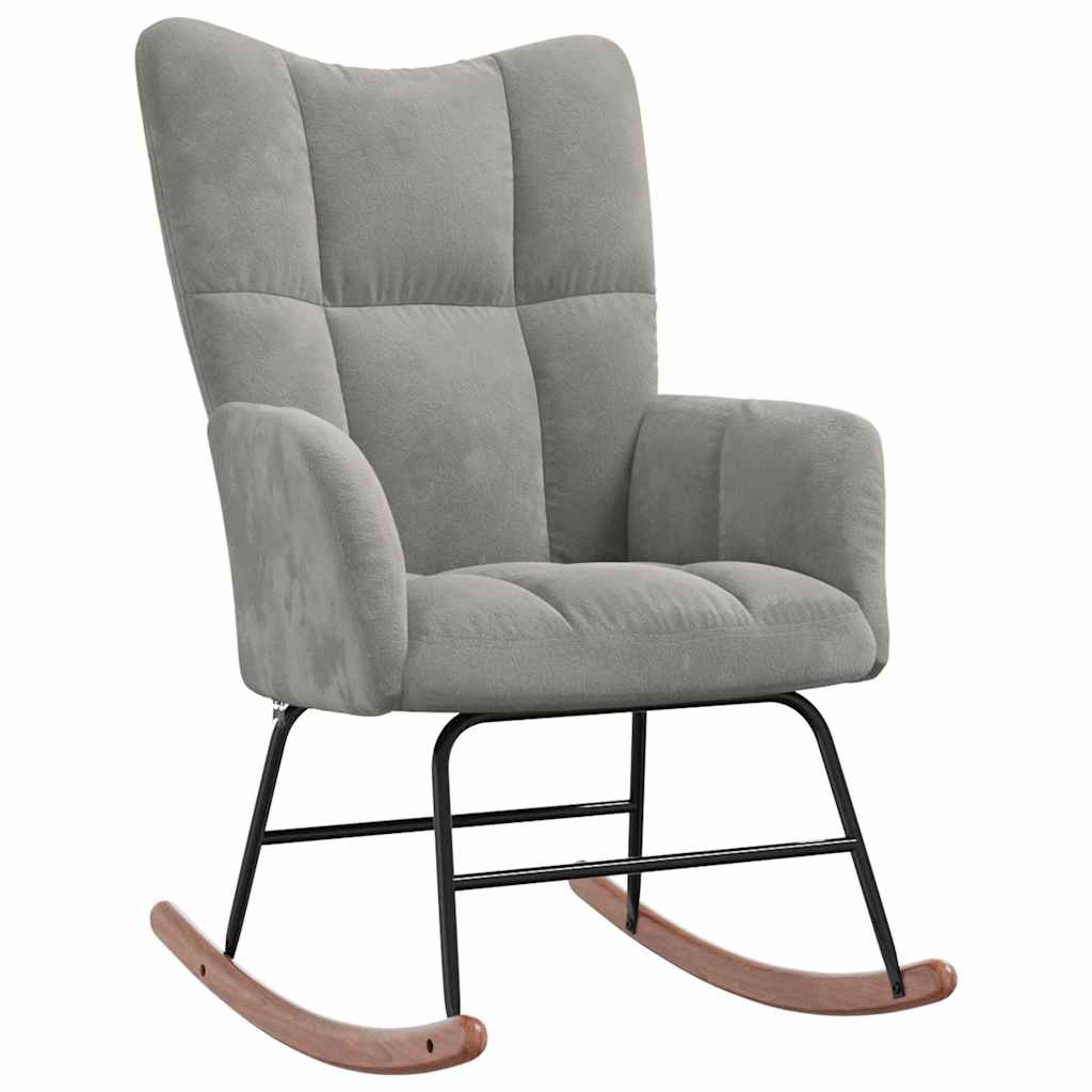 vidaXL Rocking Chair Light Grey Velvet | vidaXL.com.au