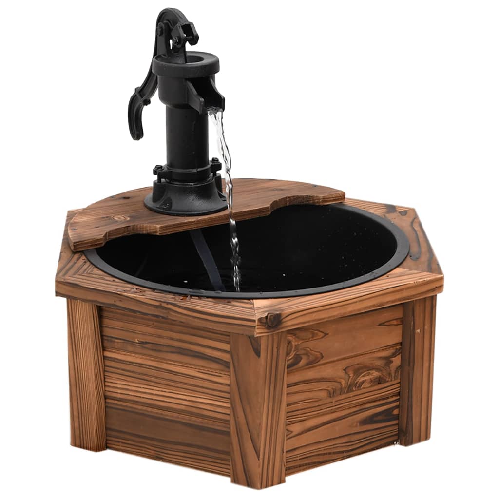 vidaXL Water Fountain with Pump 57x57x53 cm Solid Wood Fir