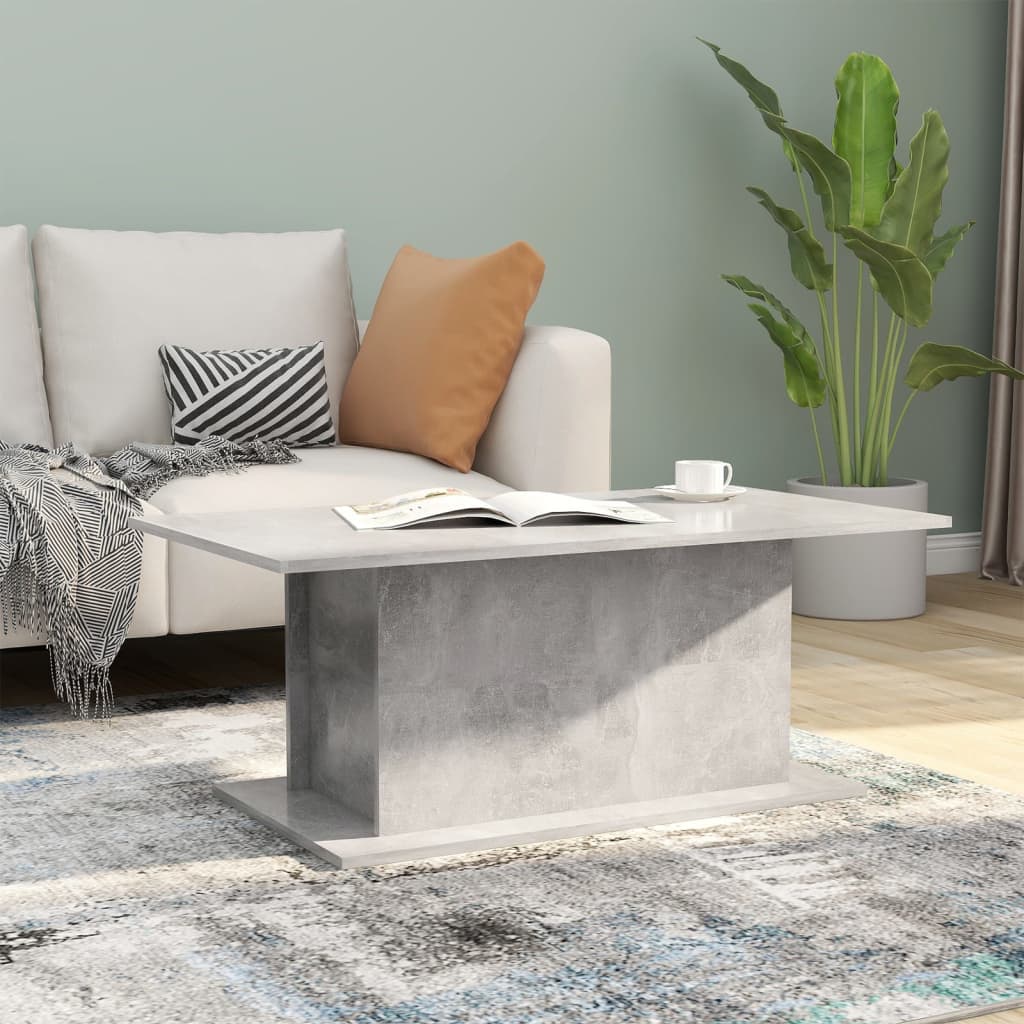 vidaXL Coffee Table Concrete Grey 102x55.5x40 cm Engineered Wood