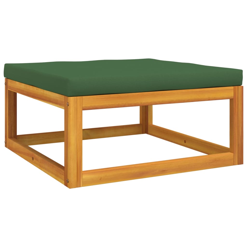 vidaXL 7 Piece Garden Lounge Set with Green Cushions Solid Wood
