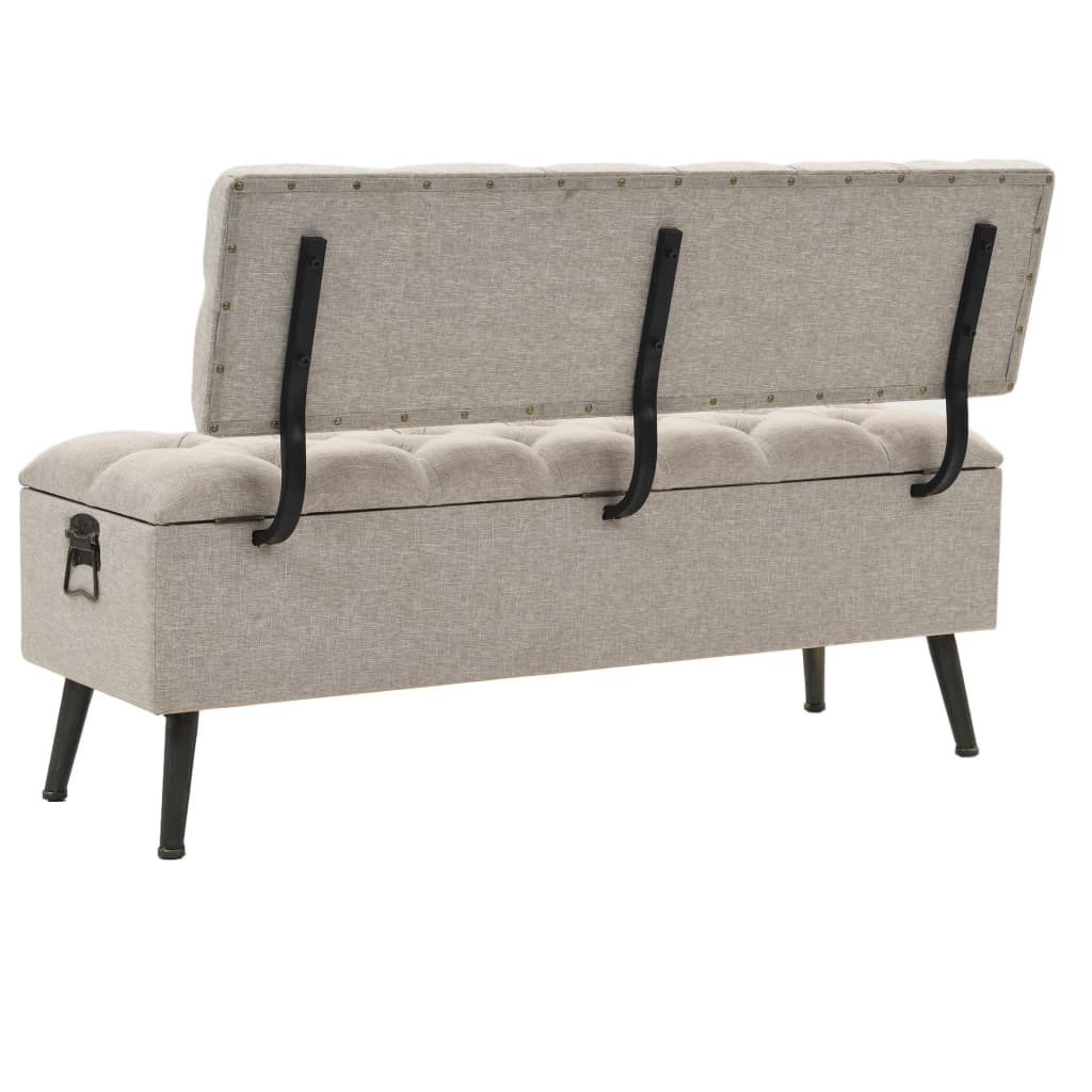 vidaXL Storage Bench with Backrest 121x53x78 cm Fabric