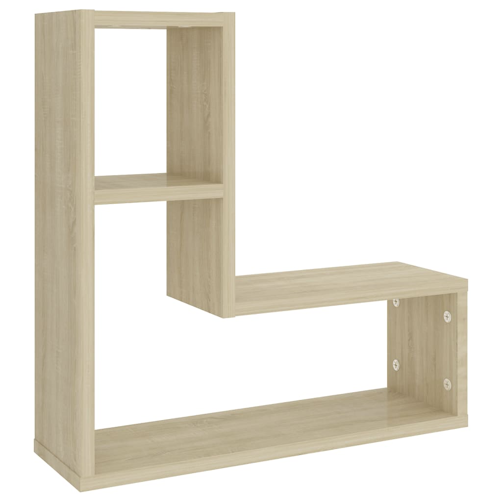 vidaXL Wall Shelf 2 pcs Sonoma Oak 50x15x50 cm Engineered Wood