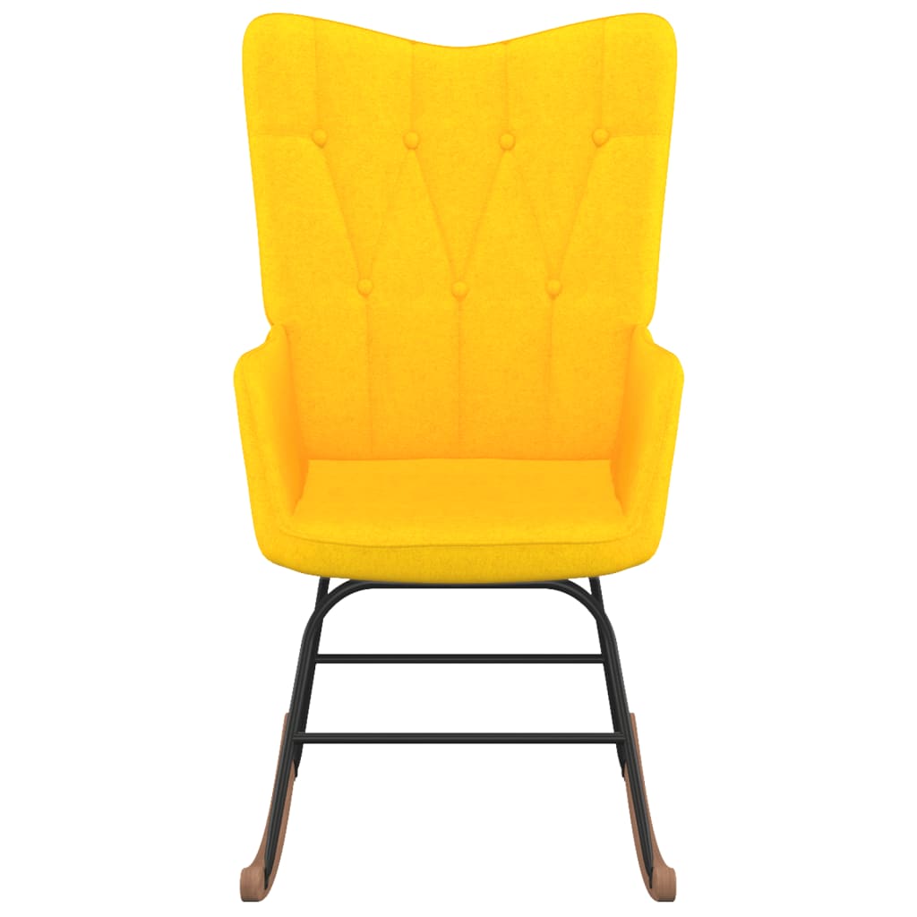 vidaXL Rocking Chair Mustard Yellow Fabric